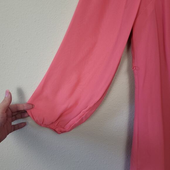 Xhilaration Womens Peach Balloon Sleeve Round Neck Pullover Shift Dress Size XL - Picture 6 of 8